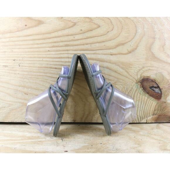 Tkees Sandals Womens 8 Green Vegan Leather Sloane Slip Ons New - Picture 5 of 8